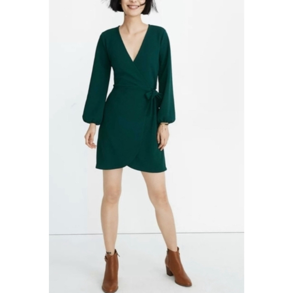 Women's Texture & Thread Madewell Green Sleeve Wrap Dress Size XXL - Picture 1 of 8